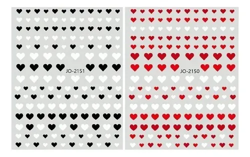 4 Sencillas Pegatinas De Amor For Uñas For El Diseño De