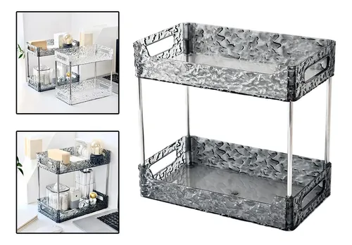 Elegante Estante De Almacenamiento Para Gris Claro 2 Capas