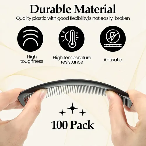 Peinetas De Pelo, 100 Unidades, A Granel, De Plástico Negro, Negro
