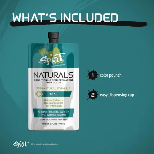 Tinte Para El Cabello Splat Naturals Teal 177 Ml