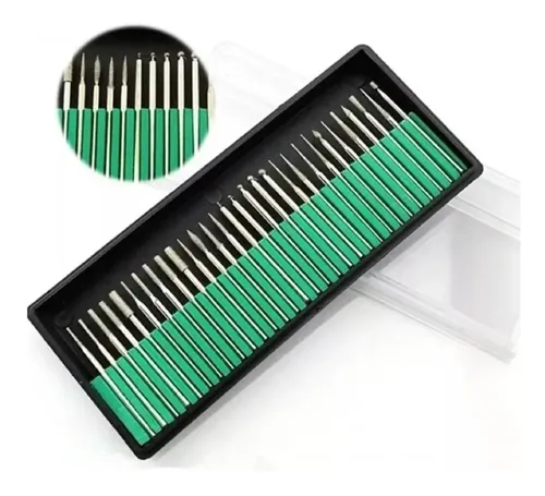 Kit 30 Fresas Diamantadas  Universales Para Torno Manos Pies