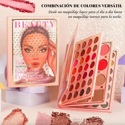 Mega Paleta Libro Maquillaje Profesional Sombras Labiales