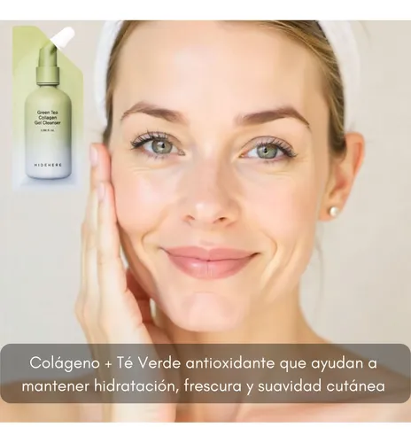 Gel Limpieza Facial Colageno Te Verde Suaviza Hidehere 25 Ml
