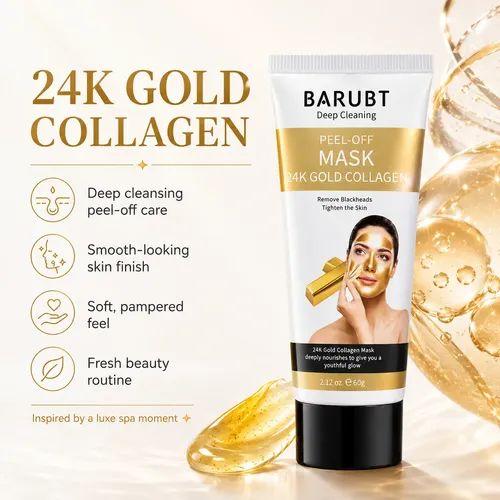 Mascarilla Facial Barubt Peel Off Colágeno 24k Todo Tipo De Piel