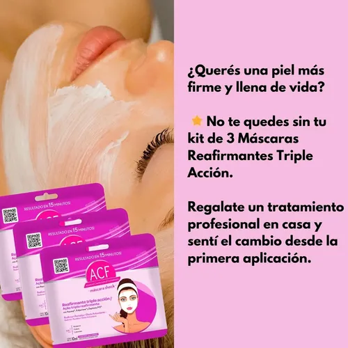 Mascara Facial Acf X3 Reafirmante Tensora Antiarrugas Tela