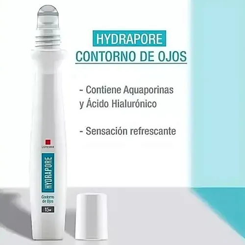 Gel Contorno de Ojos Lidherma Hydrapore Ácido Hialurónico Roll On 15mL