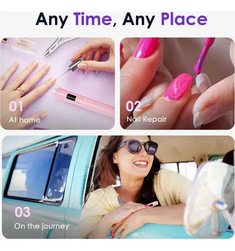 Mini Lámpara Led Uv Para Uñas Mucoos Rosa, Curado Rápido