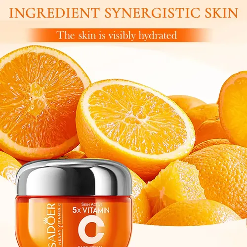 Crema Facial Sadoer Vitamina 5x Iluminadora Blanqueadora Momento De Aplicación Día/noche Tipo De Piel Mixta