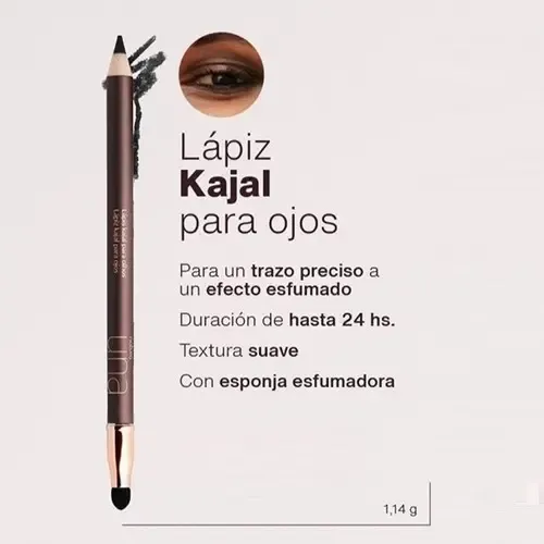 Lápiz Kajal Para Ojos Natura Una Color Negro Efecto Trazo Pr