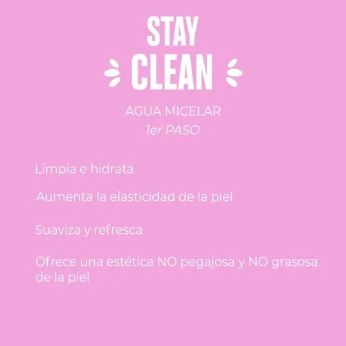 Agua Micelar Stay Clean Mazz Make Up- Desmaquilla E Hidrata