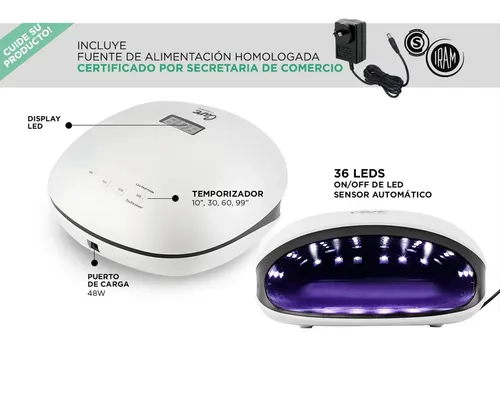Cabina Uñas Semipermanente Uv Led 48w Gadnic Sensor Display