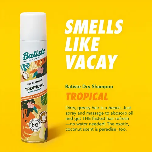 Batiste Tropical Shampoo Seco Coco Spray 200mL 1 unidad