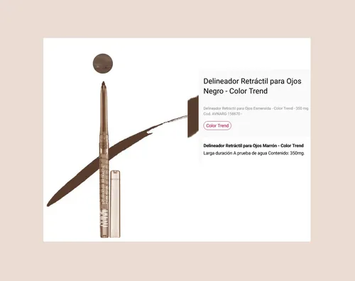 Delineador Retractil Para Ojos 350mg Color Trend Avon