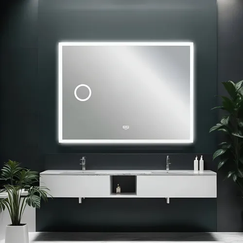 Espejo Led Rectangular 120×90 Con Lupa Antiempañante Macson