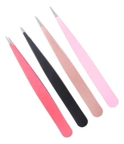 Pinzas De Depilación Para Cejas, 4 Pinzas Para La Boca Punti