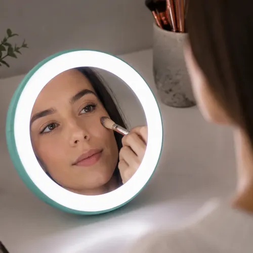 Espejo Aro De Luz Led Portatil De Cartera Maquillaje