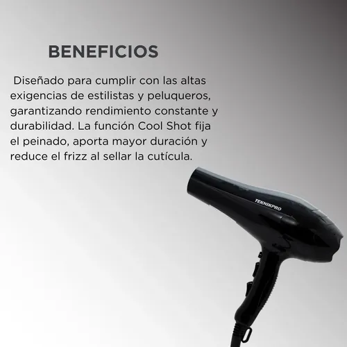 Secador De Pelo Profesional Black Blast Teknikpro