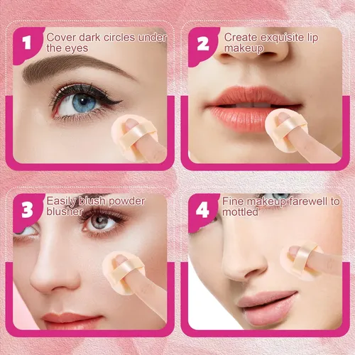 12 Esponjas De Maquillaje Pequeñas En Polvo, Color De Piel,