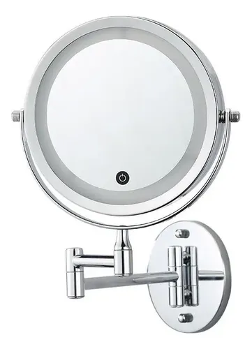 Espejo Pared Iluminación Led Aumento 10x Y 1x Reversible 360