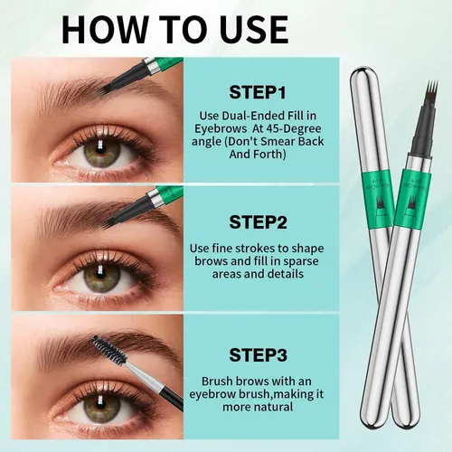 Lapiz Cejas Microblading Marrón Oscuro 4 Puntas W3w