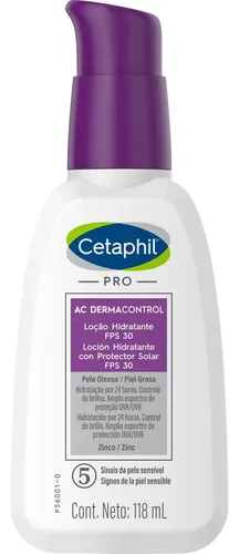 Loción Hidratante Facial Cetaphil Pro AC Dermacontrol SPF 30 para Piel Grasa 118ml