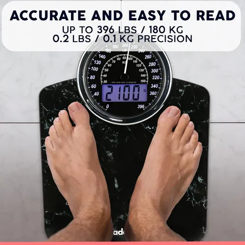 Báscula Adamson Hybrid 2 En 1 Analógica Y Digital De 180 Kg