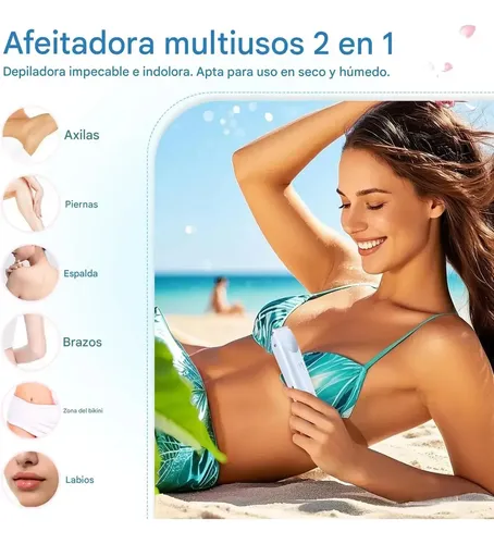 Depiladora Eléctrica Femenina Doble Cabezal 2en1