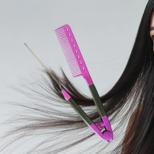Cepillo Alisador Para Cabello Firm Grip Flat Peine, Color Mo