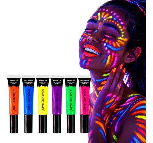 Maquillaje Neon Fluor Brilla En La Oscuridad X 3 Unidades