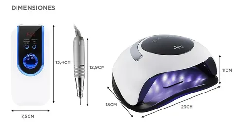 Kit Para Uñas Torno Recargable +cabina Para Uñas Profesional Nude