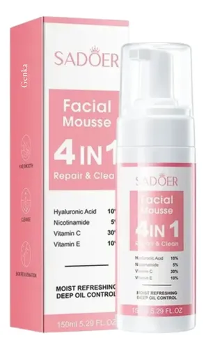 Limpiador Mousse Facial 4 En 1 Multiefecto 150ml Sadoer