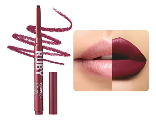 Delineador Labios Retractil Ruby Kisses Plumping Lip Liner Color Deep red