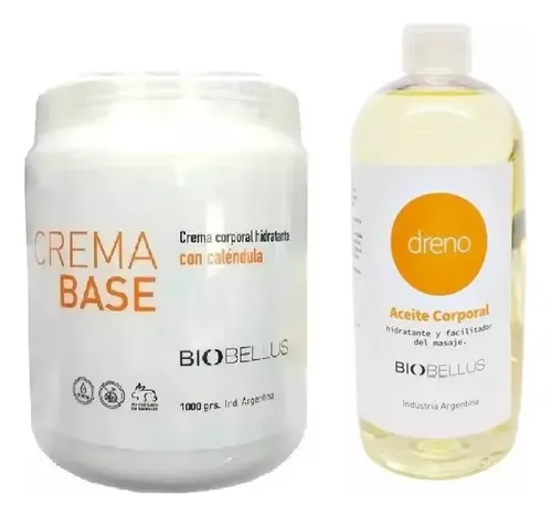 Aceite Dreno Circulatorio 500ml + Crema Base Masajes 1kg