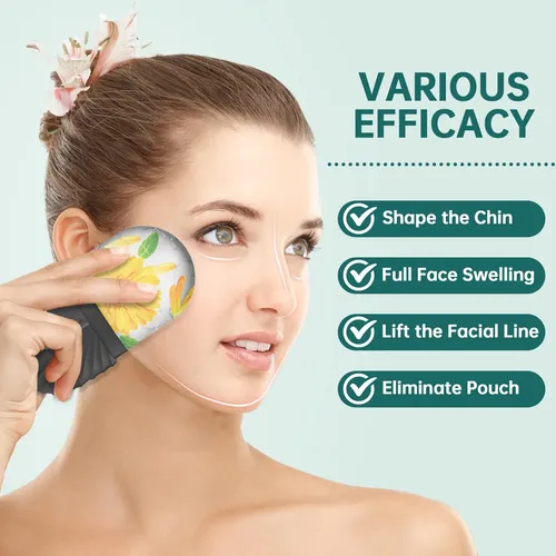 Kit De Masaje Facial Ice Roller Y Gua Sha 3 Herramientas +