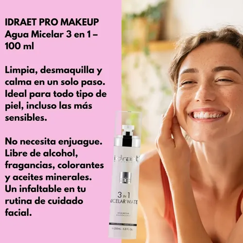 Agua Micelar Desmaquillante Idraet 200 Ml Limpieza Facial