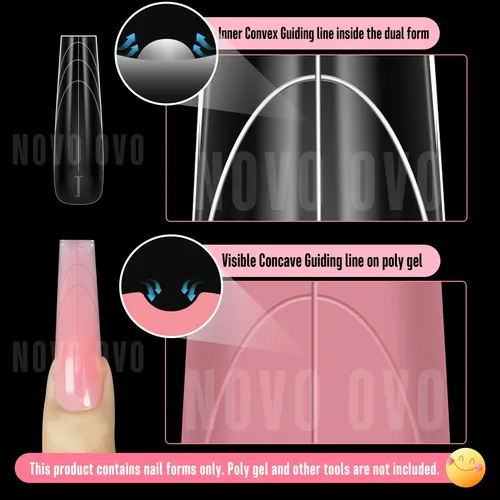 Nail Dual Forms Novo Ovo, Forma Cuadrada, Cónica, Para Polig