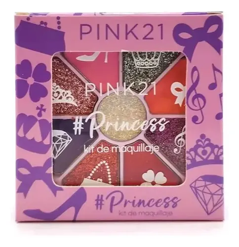 Kit Maquillaje Infantil Princess Pink21 Labial Sombra Rubor