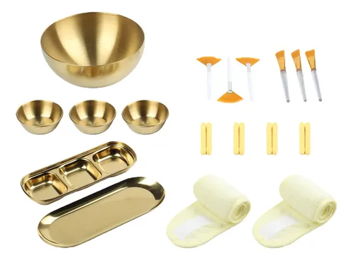 Conjunto De Pinceles Faciales Con Tazón Para Aplicar