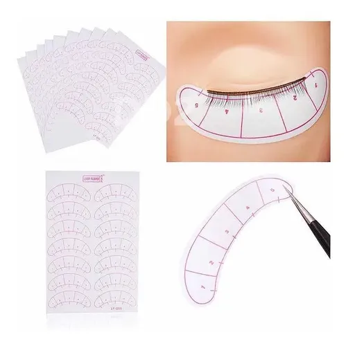 Pack X10 Planchas Parches Adhesivos Extensión De Pestañas