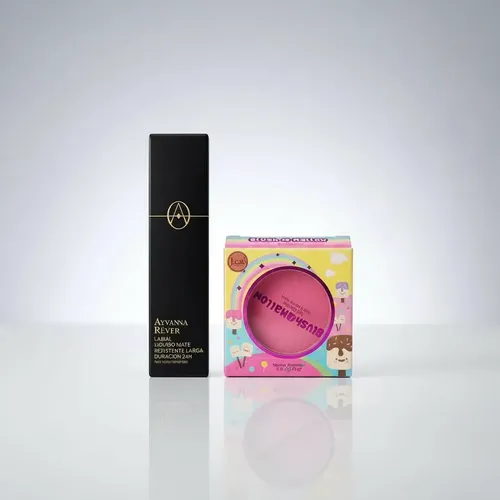 Kit Maquillaje: Labial Líquido Mate Ayvanna Y Rubor J Cat