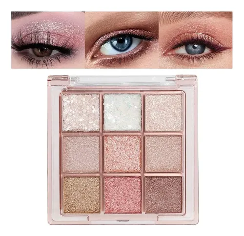 Paleta De Sombras Glitter 9 Colores Flyee0