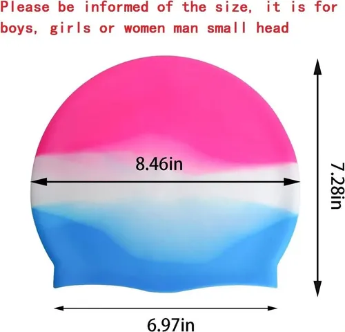 Paquete De 6 Gorros De Natación De Silicona Para Niños