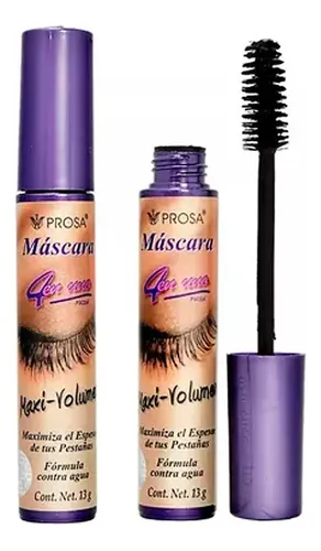Rímel Máscara De Pestañas Maxi Volumen Morado 4 En 1 Prosa