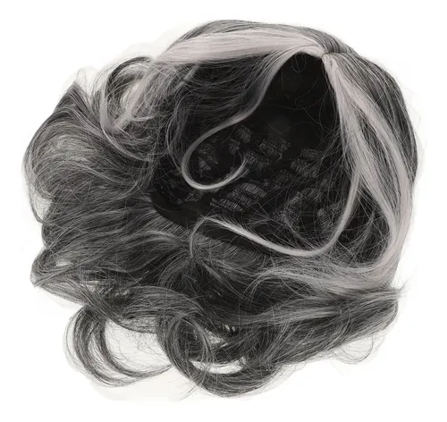 Peluca De Anciana, Disfraz De Anciana Para Mujeres Y Niñas,  Gray With White Highlights