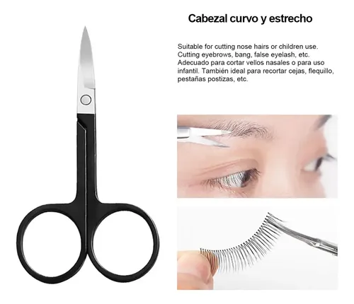 Kit 7 Piezas Cejas: Pinzas Y Tijeras Con Estuche Negro