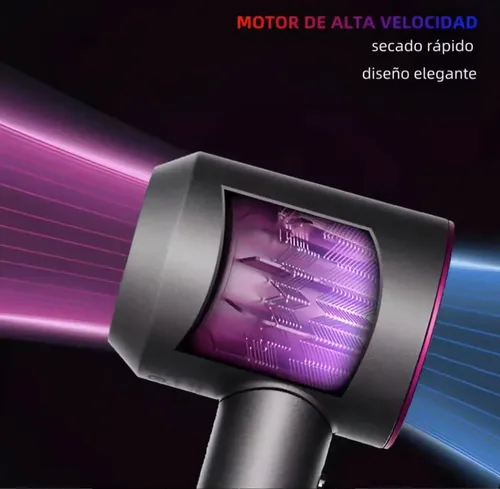 Secador De Pelo Profesional 2400w Premium F/c 3 Velocidades Color Gris / Fucsia
