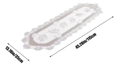 Bandera De Mesa De Encaje Hueca Blanca, Hermosa Pestaña Con