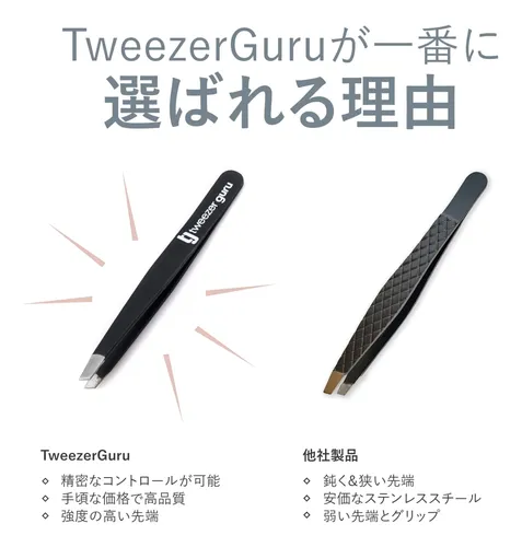 Juego De 2 Pinzas Para Cejas Tweezer Guru, Acero Inoxidable,
