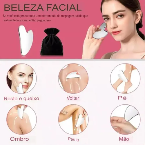 Piedra Gua Sha De Acero Inoxidable For Masaje Facial,