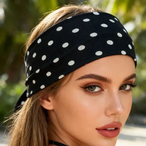 3 Cintas Para El Pelo Retro Con Estampado De Lunares, A La M